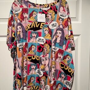 SHEIN Fit+ Colorful Graphic Women's Top size 24W-26W NWT